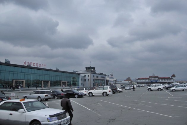Vladivostok Airport, Russia is indeed gray